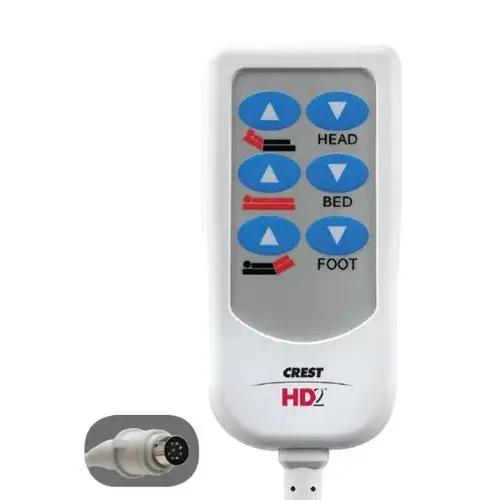Hd2 Bed Control, 8 Foot Cord, 6 Button, White Hd2 Bed Control, 8 Foot Cord, 6 Button, White