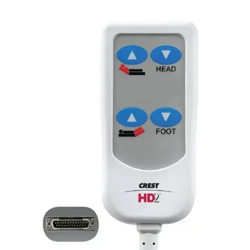 Hd2 Bed Control, 8 Foot Cord, Hill-Rom 25-Pin, 4 Button, White Hd2 Bed Control, 8 Foot Cord, Hill-Rom 25-Pin, 4 Button, White