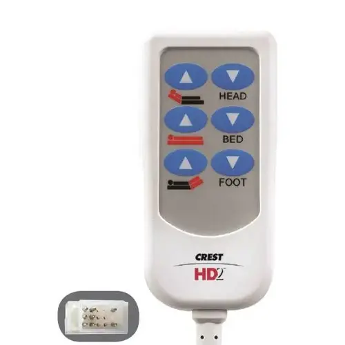 Hd2 Bed Control, 8 Foot Cord, Carrom 15-Pin, 6 Button, White Hd2 Bed Control, 8 Foot Cord, Carrom 15-Pin, 6 Button, White