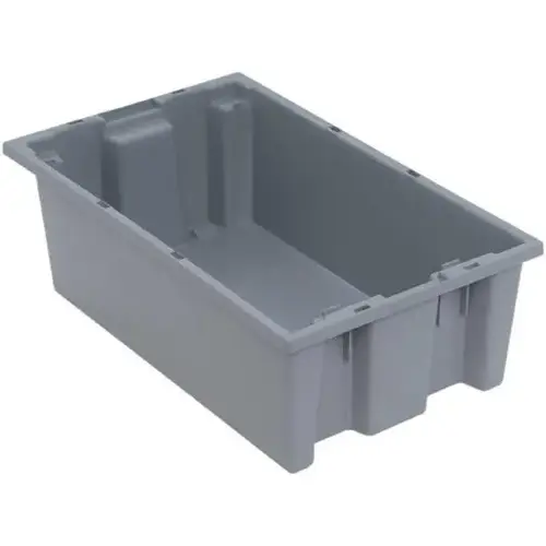 Gray Stack And Nest Totes 18x11x6 In - pack of 6 Gray Stack And Nest Totes 18x11x6 In - pack of 6