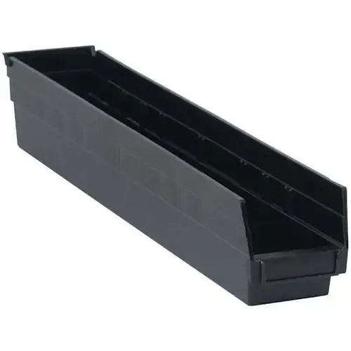 Shelf Bin 23-5/8"L X 4-1/8"W X 4"H Black - pack of 16 Shelf Bin 23-5/8"L X 4-1/8"W X 4"H Black - pack of 16