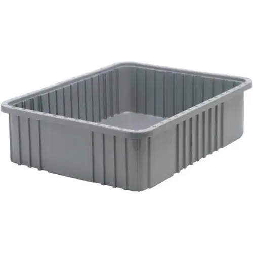 Gray Grid Container 22-1/2x17-1/2x6 In - pack of 3 Gray Grid Container 22-1/2x17-1/2x6 In - pack of 3