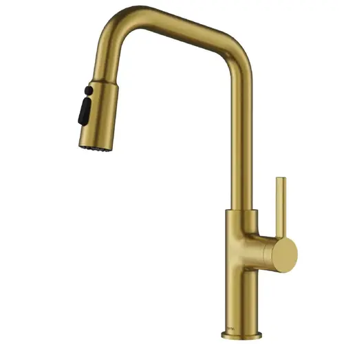 Stalbridge Brushed Gold Single Handle Pull-Down Sprayer Kitchen Faucet, 16-1/4", ADA Compliant - KKF710FBG Stalbridge Brushed Gold Single Handle Pull-Down Sprayer Kitchen Faucet, 16-1/4", ADA Compliant - KKF710FBG