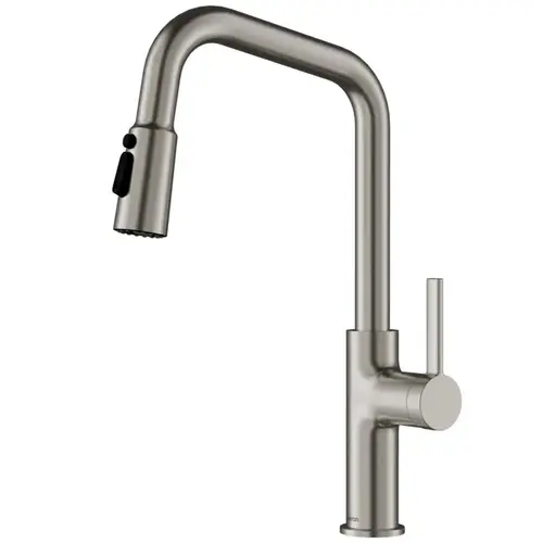 Stalbridge Stainless Steel Single Handle Pull-Down Sprayer Kitchen Faucet, 16-1/4", ADA Compliant - KKF710FSS Stalbridge Stainless Steel Single Handle Pull-Down Sprayer Kitchen Faucet, 16-1/4", ADA Compliant - KKF710FSS