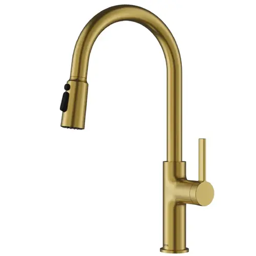Stalbridge Brushed Gold Single Handle Pull-Down Sprayer Kitchen Faucet, 17-1/8", ADA Compliant - KKF720FBG Stalbridge Brushed Gold Single Handle Pull-Down Sprayer Kitchen Faucet, 17-1/8", ADA Compliant - KKF720FBG