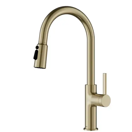 Stalbridge Champagne Bronze Single Handle Pull-Down Sprayer Kitchen Faucet, 17-1/8", ADA Compliant - KKF720FCB Stalbridge Champagne Bronze Single Handle Pull-Down Sprayer Kitchen Faucet, 17-1/8", ADA Compliant - KKF720FCB