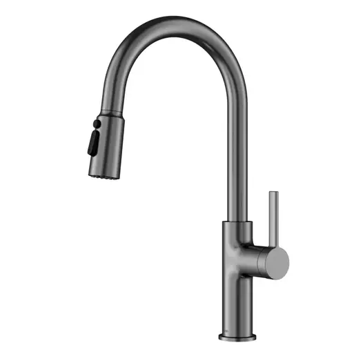 Stalbridge Gunmetal Gray Single Handle Pull-Down Sprayer Kitchen Faucet, 17-1/8", ADA Compliant - KKF720FGG Stalbridge Gunmetal Gray Single Handle Pull-Down Sprayer Kitchen Faucet, 17-1/8", ADA Compliant - KKF720FGG
