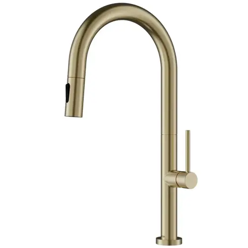 Brynford Champagne Bronze Single Handle Pull-Down Sprayer Kitchen Faucet, 17-1/8", ADA Compliant - KKF730FCB Brynford Champagne Bronze Single Handle Pull-Down Sprayer Kitchen Faucet, 17-1/8", ADA Compliant - KKF730FCB