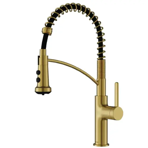 Scottsdale Brushed Gold Single Handle Pull-Down Sprayer Kitchen Faucet, 17-7/8", ADA Compliant - KKF740FBG Scottsdale Brushed Gold Single Handle Pull-Down Sprayer Kitchen Faucet, 17-7/8", ADA Compliant - KKF740FBG