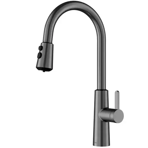 Elmsworth Gunmetal Gray Single Handle Pull-Down Sprayer Kitchen Faucet, 17-7/8", ADA Compliant - KKF760FGG Elmsworth Gunmetal Gray Single Handle Pull-Down Sprayer Kitchen Faucet, 17-7/8", ADA Compliant - KKF760FGG