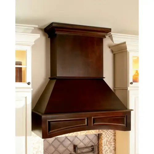 Signature Arched Raised Panel 48" Wide Range Hood w/ Liner for Broan Ventilation, Rift White Oak Signature Arched Raised Panel 48" Wide Range Hood w/ Liner for Broan Ventilation, Rift White Oak
