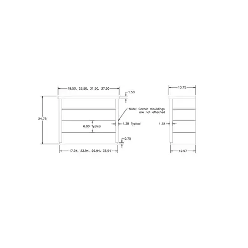 Tapered Farmhouse Chimney for 30" Wide Wall Hoods, Alder Tapered Farmhouse Chimney for 30" Wide Wall Hoods, Alder