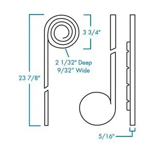 Omega Tambour Track System 21" Spiral Surface Mount, White Omega Tambour Track System 21" Spiral Surface Mount, White