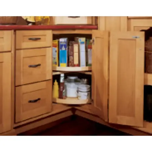 Omega National 24" D x 1-1/2" H Maple Kidney Lazy Susan, Independently Rotating 2 Shelves Omega National 24" D x 1-1/2" H Maple Kidney Lazy Susan, Independently Rotating 2 Shelves
