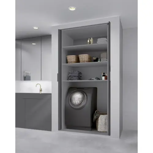 Sugatsune Inset Pocket Door Kit, Min. Cab. Depth 19-1/2", Door Height 47-1/4" - 63", 3-Slides Sugatsune Inset Pocket Door Kit, Min. Cab. Depth 19-1/2", Door Height 47-1/4" - 63", 3-Slides
