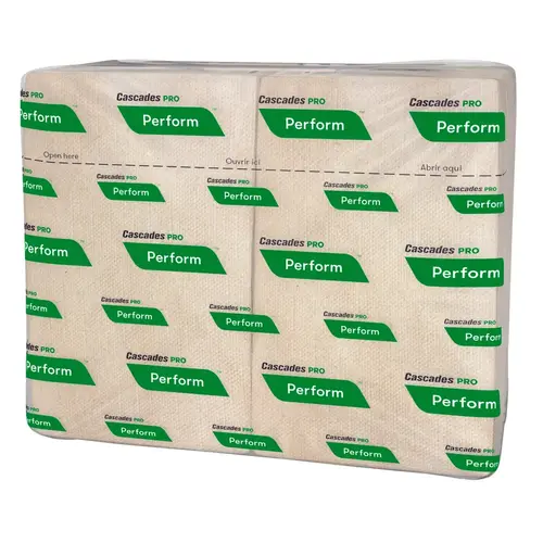 Cascades PRO Dispenser Napkins 8.5X12.6 IN Kraft Interfold Twin Pack - pack of 6016 Cascades PRO Dispenser Napkins 8.5X12.6 IN Kraft Interfold Twin Pack - pack of 6016