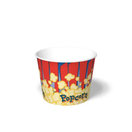 Popcorn Bucket & Tub Base 85 OZ Single Wall Poly-Coated Paper Round - pack of 300 Popcorn Bucket & Tub Base 85 OZ Single Wall Poly-Coated Paper Round - pack of 300