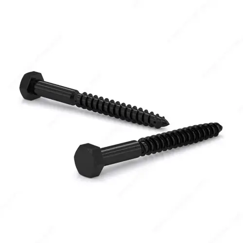 Black Hex Head Lag Screw - Rustproof Finish - pack of 1000 Black Hex Head Lag Screw - Rustproof Finish - pack of 1000