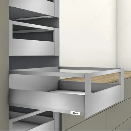 MERIVOBOX BLUMOTION inner pull-out with gallery and front piece E height Indium Gray MERIVOBOX BLUMOTION inner pull-out with gallery and front piece E height Indium Gray
