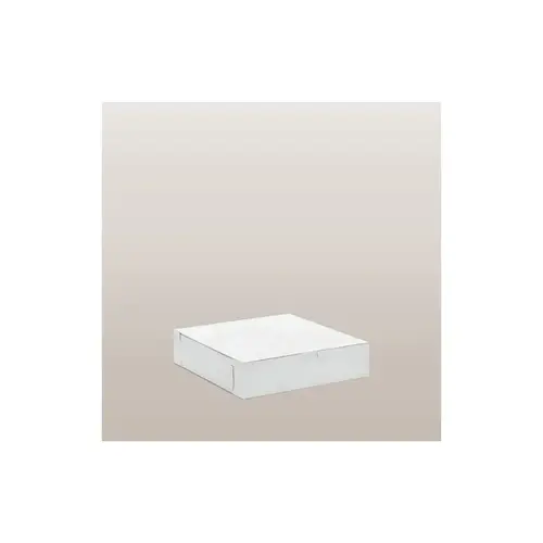 Easy Lock Cake Box 10X10X2.5 IN SUS Paperboard CRB White Square Lock Corner 1-Piece - pack of 250 Easy Lock Cake Box 10X10X2.5 IN SUS Paperboard CRB White Square Lock Corner 1-Piece - pack of 250