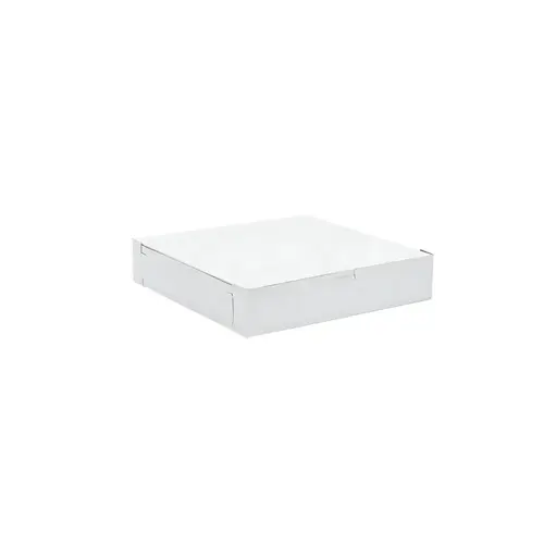 Easy Lock Cake Box 12X12X2.5 IN SUS Paperboard CRB White Square Lock Corner 1-Piece - pack of 100 Easy Lock Cake Box 12X12X2.5 IN SUS Paperboard CRB White Square Lock Corner 1-Piece - pack of 100