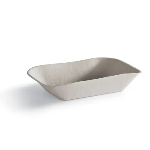 Savaday Take-Out Container Base 9X7 IN Molded Fiber White Rectangle - pack of 500 Savaday Take-Out Container Base 9X7 IN Molded Fiber White Rectangle - pack of 500