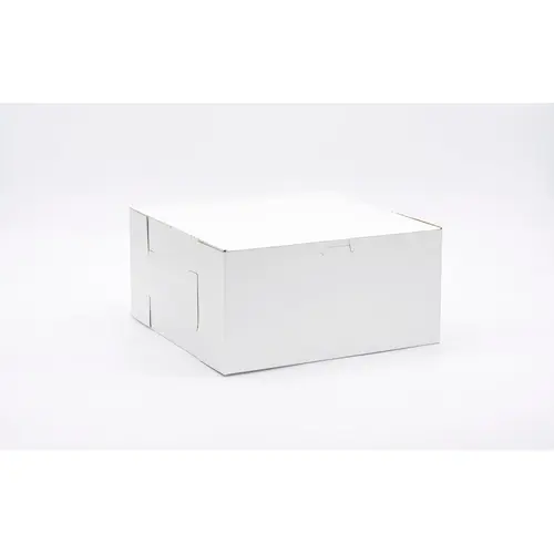 Easy Lock Cake Box 12X12X6 IN SUS Paperboard CRB White Square Lock Corner 1-Piece - pack of 50 Easy Lock Cake Box 12X12X6 IN SUS Paperboard CRB White Square Lock Corner 1-Piece - pack of 50