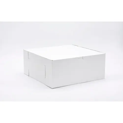 Bakery Box 14X14X6 IN Clay-Coated Paperboard White Easy Lock 1-Piece Without Window - pack of 50 Bakery Box 14X14X6 IN Clay-Coated Paperboard White Easy Lock 1-Piece Without Window - pack of 50