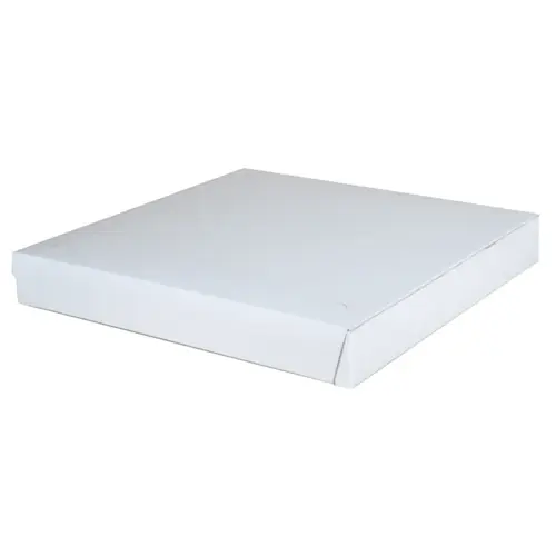 Pizza Box 14X14X1.875 IN White Plain Corner Lock - pack of 100 Pizza Box 14X14X1.875 IN White Plain Corner Lock - pack of 100
