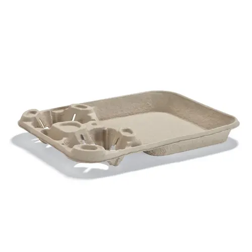 StrongHolder Cup Carrier & Tray 14.88X11.5X2.06 IN 2 Compartment Molded Fiber Kraft For 8-44 OZ Without Handle - pack of 100 StrongHolder Cup Carrier & Tray 14.88X11.5X2.06 IN 2 Compartment Molded Fiber Kraft For 8-44 OZ Without Handle - pack of 100