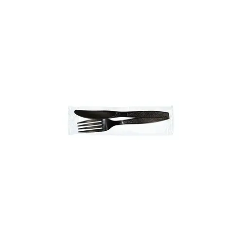 WNA 2PC Cutlery Kit PS Black Heavy Duty Individually Wrapped With Fork,Knife - pack of 500 WNA 2PC Cutlery Kit PS Black Heavy Duty Individually Wrapped With Fork,Knife - pack of 500