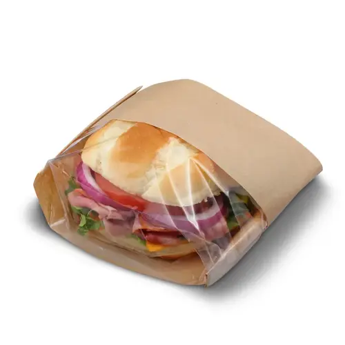 Bagcraft Dubl View ToGo! Deli Bag 4.5X2.5X8.5 IN Wax Coated Paper PP Kraft With Window - pack of 500 Bagcraft Dubl View ToGo! Deli Bag 4.5X2.5X8.5 IN Wax Coated Paper PP Kraft With Window - pack of 500
