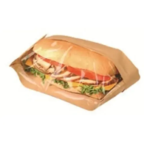 Bagcraft Dubl View ToGo! Hoagie & Sub Bag 4.25X2.75X11.75 IN Wax Coated Paper PP Kraft With Window - pack of 500 Bagcraft Dubl View ToGo! Hoagie & Sub Bag 4.25X2.75X11.75 IN Wax Coated Paper PP Kraft With Window - pack of 500