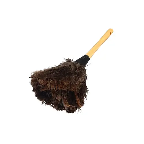 Impact Feather Duster 12 IN Ostrich Brown Black With Handle Reusable Impact Feather Duster 12 IN Ostrich Brown Black With Handle Reusable