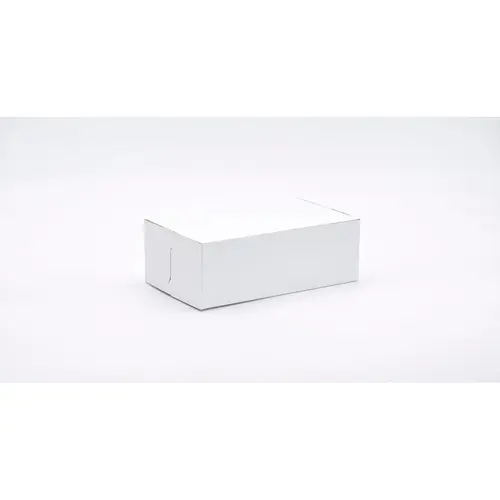 Easy Lock Cake Box 9X5X4 IN SUS Paperboard CRB White Rectangle Lock Corner 1-Piece - pack of 250 Easy Lock Cake Box 9X5X4 IN SUS Paperboard CRB White Rectangle Lock Corner 1-Piece - pack of 250