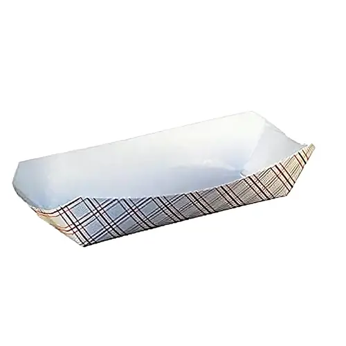 Hot Dog Food Tray 7X3.25X1.5 IN Paper White Red Rectangle - pack of 1000 Hot Dog Food Tray 7X3.25X1.5 IN Paper White Red Rectangle - pack of 1000