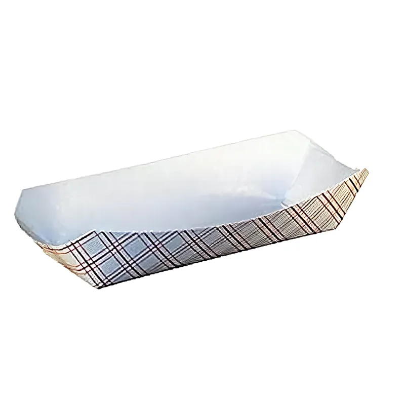 Specialty Quality Packaging 8114 Hot Dog Food Tray 7X3.25X1.5 IN Paper White Red Rectangle - pack of 1000