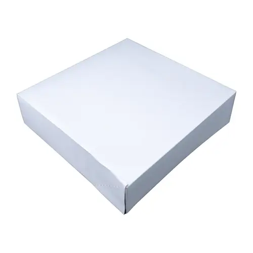 Bakery Box 9X9X2.5 IN White Plain 1-Piece Automatic - pack of 150 Bakery Box 9X9X2.5 IN White Plain 1-Piece Automatic - pack of 150