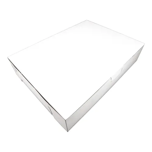 Bakery Box 19X14X4 IN Clay-Coated Kraft Board White Kraft Rectangle Lock Corner - pack of 50 Bakery Box 19X14X4 IN Clay-Coated Kraft Board White Kraft Rectangle Lock Corner - pack of 50