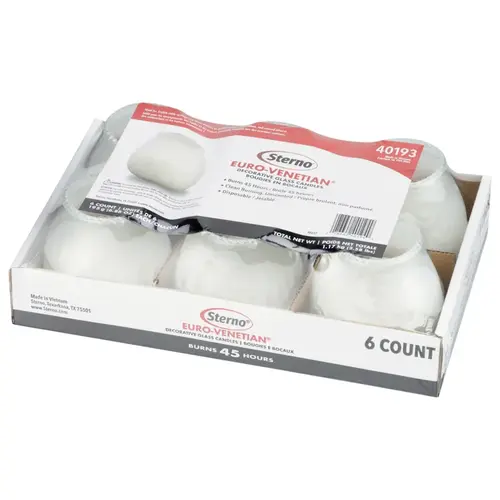 Euro-Venetian Candle 60-HR Wax Frosted 6 - pack of 12 Euro-Venetian Candle 60-HR Wax Frosted 6 - pack of 12