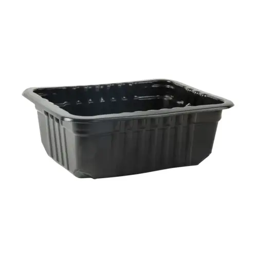 Meat Tray 8.75X6.72X3 IN 1 Compartment PP Black Rectangle Barrier - pack of 3640 Meat Tray 8.75X6.72X3 IN 1 Compartment PP Black Rectangle Barrier - pack of 3640
