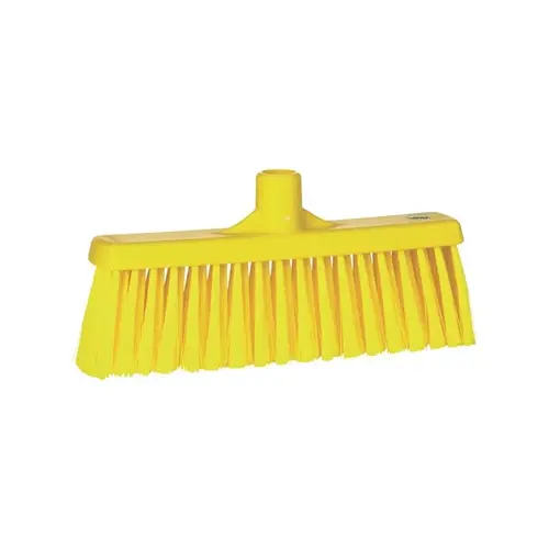 Vikan Multi-Purpose Broom 12.2X2.4X5.5 IN Yellow PP Polyester Stainless Steel With 12IN Head Vikan Multi-Purpose Broom 12.2X2.4X5.5 IN Yellow PP Polyester Stainless Steel With 12IN Head