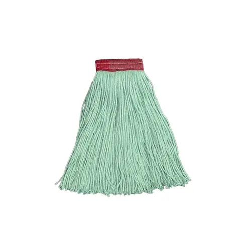 Mop Head 24 OZ Green White Cotton Cut End Mop Head 24 OZ Green White Cotton Cut End