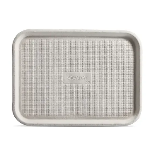 Savaday Serving Tray 12X16X1 IN Molded Fiber White Rectangle - pack of 200 Savaday Serving Tray 12X16X1 IN Molded Fiber White Rectangle - pack of 200