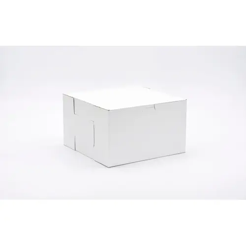 Easy Lock Cake Box 10X10X6 IN SUS Paperboard CRB White Square Lock Corner 1-Piece - pack of 100 Easy Lock Cake Box 10X10X6 IN SUS Paperboard CRB White Square Lock Corner 1-Piece - pack of 100