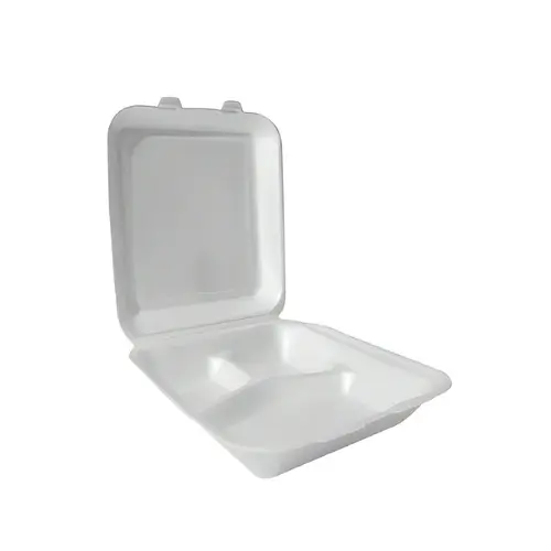 Take-Out Container Hinged With Dome Lid Small (SM) 6.5X7X2.75 IN 3 Compartment Polystyrene Foam White Rectangle - pack of 200 Take-Out Container Hinged With Dome Lid Small (SM) 6.5X7X2.75 IN 3 Compartment Polystyrene Foam White Rectangle - pack of 200