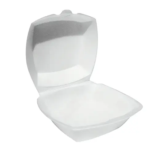 Take-Out Container Hinged With Dome Lid 6X6X3 IN Polystyrene Foam White Square - pack of 500 Take-Out Container Hinged With Dome Lid 6X6X3 IN Polystyrene Foam White Square - pack of 500