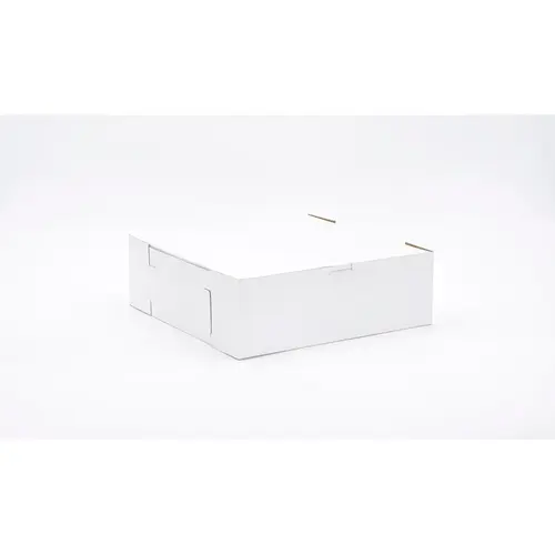 Easy Lock Cake Box 12X12X4 IN SUS Paperboard CRB White Square Lock Corner 1-Piece - pack of 100 Easy Lock Cake Box 12X12X4 IN SUS Paperboard CRB White Square Lock Corner 1-Piece - pack of 100