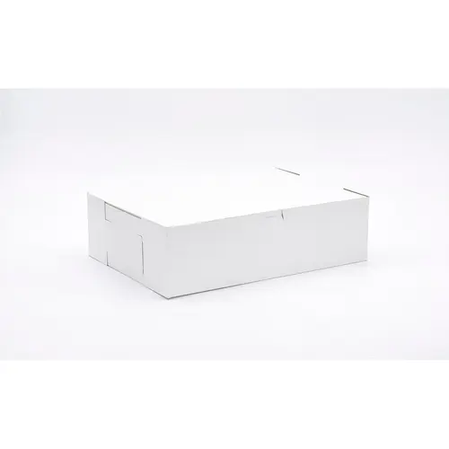 Easy Lock Cake Box 14X10X4 IN SUS Paperboard CRB White Rectangle Lock Corner 1-Piece - pack of 100 Easy Lock Cake Box 14X10X4 IN SUS Paperboard CRB White Rectangle Lock Corner 1-Piece - pack of 100