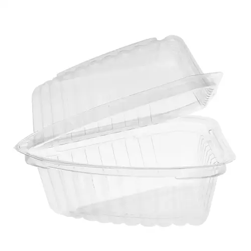 Pie Slice Hinged Container With Dome Lid 5.75X5.88X3 IN PET Clear Triangle - pack of 250 Pie Slice Hinged Container With Dome Lid 5.75X5.88X3 IN PET Clear Triangle - pack of 250